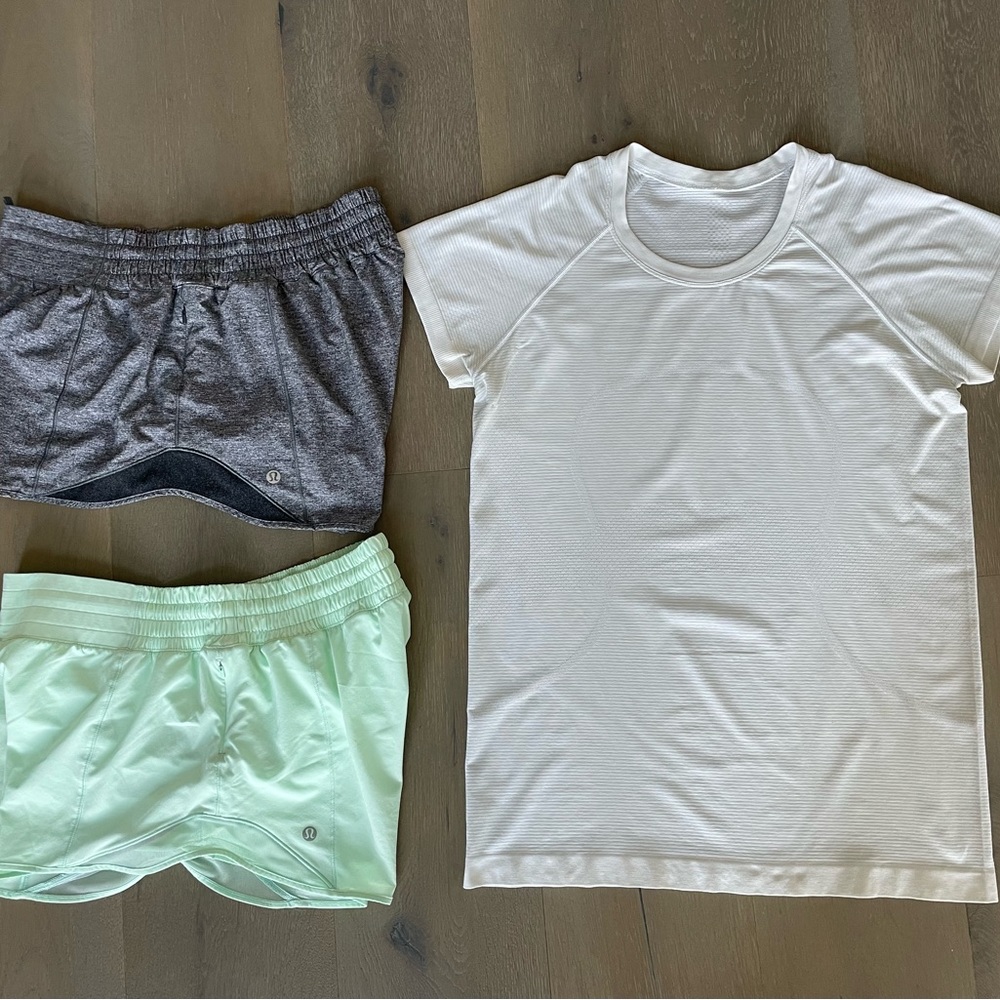Lululemon swiftly, tech shirt, white, size 12
